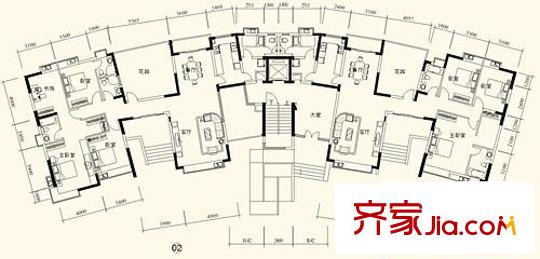 萬林湖別墅戶型圖空中院館板式 3室2廳