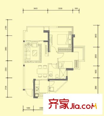 萬林湖 2室 戶型圖