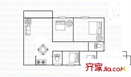 東湖花園五區(qū) 4室 戶型圖