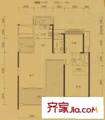 山水華府 3室 戶型圖