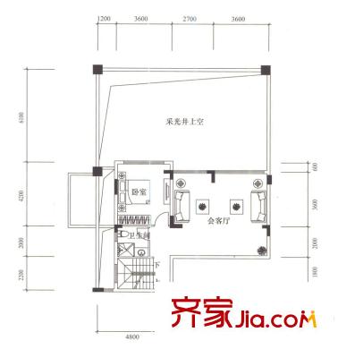 方直?君御HA5戶型地下一層 3室2廳2衛(wèi)1廚