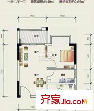德洲城奢靡一房 1室2廳1衛(wèi)