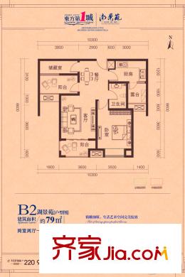 東方墅B2 2室2廳1衛(wèi)1廚