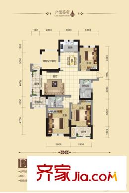 水岸明珠?新都F戶型_105平米_三室兩廳一廚一衛(wèi) 3室2廳1衛(wèi)1廚
