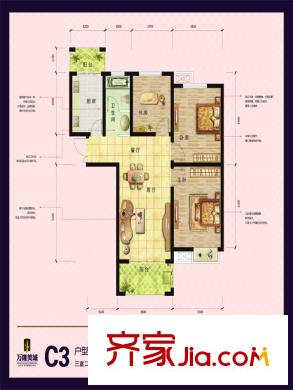萬隆美域C3 3室2廳1衛(wèi)