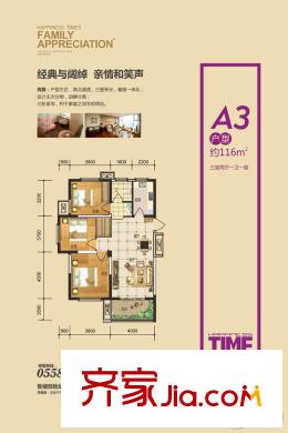 幸福時代A3 3室2廳1衛(wèi)1廚