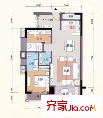 魅力首座3#1單元03&2單元03 2室2廳1衛(wèi)1廚