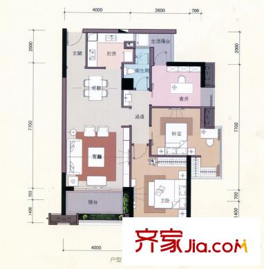 魅力首座3#1單元02&2單元04 3室2廳1衛(wèi)1廚