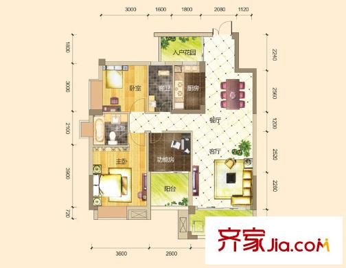 富鴻?蔚瀾灣22#、23#-A2戶型 2室2廳1衛(wèi)1廚