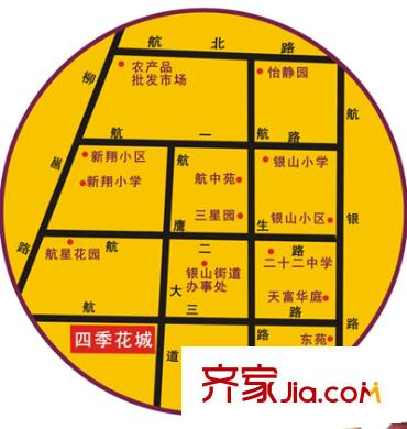 兆安?四季花城交通示意圖