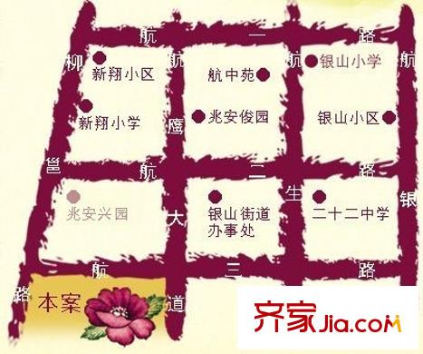 兆安?四季花城交通示意圖