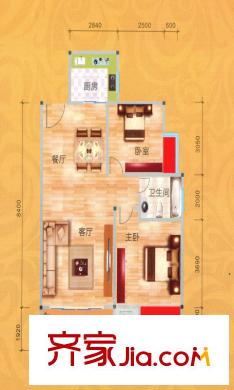 健樂(lè)瑞城D3 2室2廳1衛(wèi)1廚