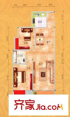 健樂(lè)瑞城D2 2室2廳1衛(wèi)1廚