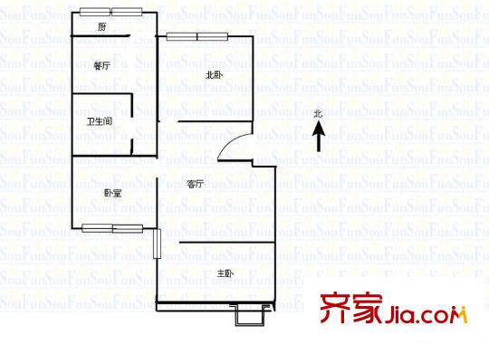 華平小區(qū) 3室 戶型圖