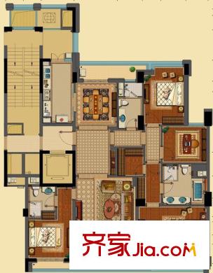 百合花園 E2戶型 4室2廳3衛(wèi)