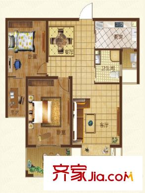 玲瓏灣戶(hù)型五78.05平方米二房二廳一衛(wèi)戶(hù)型 2室2廳1衛(wèi)1廚