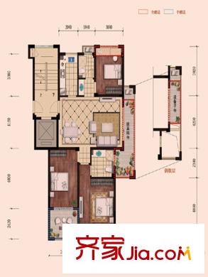 越發(fā)紫金府多層C5戶型3室2廳2衛(wèi)1廚 112.00平方米 3室2廳2衛(wèi)1廚