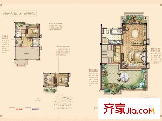 景瑞上府小聯(lián)排225m2 6室2廳4衛(wèi)