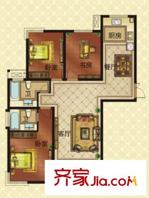 銘洋盛世錢(qián)門(mén)H7a/H8a戶型 3室2廳2衛(wèi)1廚