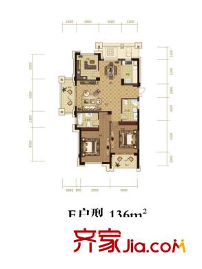 濱江城市之星f戶型 3室2廳2衛(wèi)1廚