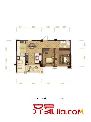 濱江城市之星d戶型 2室2廳1衛(wèi)1廚