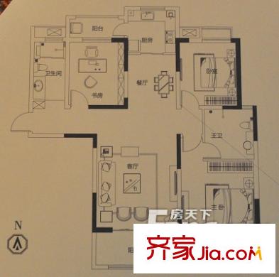 瑞貝卡?新天下瑞貝卡新天下戶型圖6 3室2廳2衛(wèi)1廚