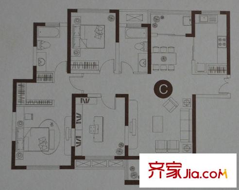 未來?東岸華城東岸華城4 3室2廳2衛(wèi)2廚