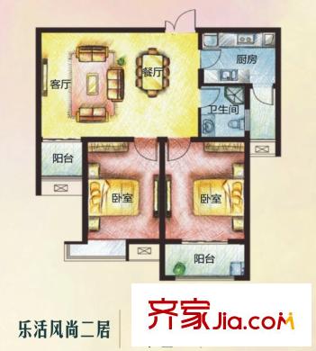 恒達(dá)?NAPA溪地兩室兩廳一衛(wèi)93平 2室2廳1衛(wèi)1廚
