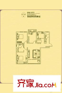 大眾紫氣城三室兩廳兩衛(wèi) 3室2廳2衛(wèi)1廚