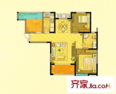 西南歡樂城2室2廳1衛(wèi)89平米 金宇天地城C3 2室2廳1衛(wèi)1廚