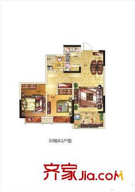 長(zhǎng)虹世紀(jì)榮廷30#A1戶型 2室2廳1衛(wèi)1廚
