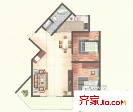 秀水雅居戶(hù)型圖7 2室2廳1衛(wèi)1廚