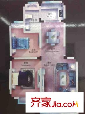 秀水雅居戶型圖3 2室2廳1衛(wèi)1廚
