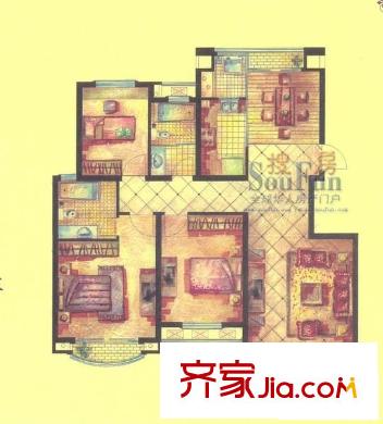 新城花園 5室 戶型圖