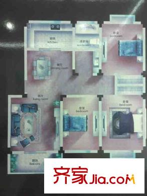 秀水雅居戶(hù)型圖2 3室2廳1衛(wèi)1廚