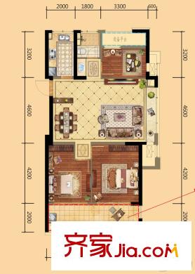 信地城市廣場(chǎng)6#C5戶型 3室2廳1衛(wèi)