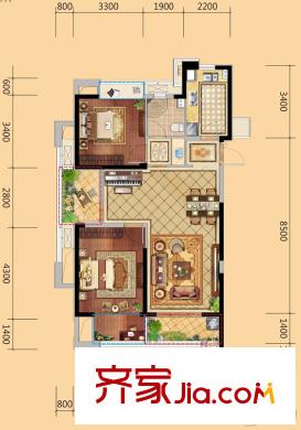 信地城市廣場(chǎng)B5戶型  3室2廳1衛(wèi)1廚