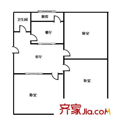 花沖小區(qū) 3室 戶型圖