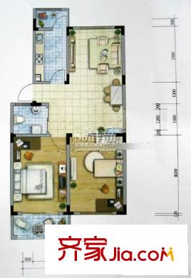 恒達(dá)陽(yáng)光景苑戶型圖戶型B 2室2廳1衛(wèi)1廚