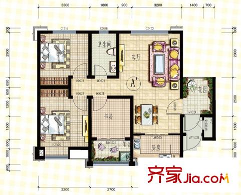華冶向陽(yáng)里 3室 戶型圖