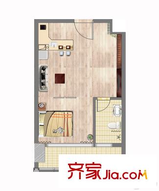 國耀星達城 1室 戶型圖