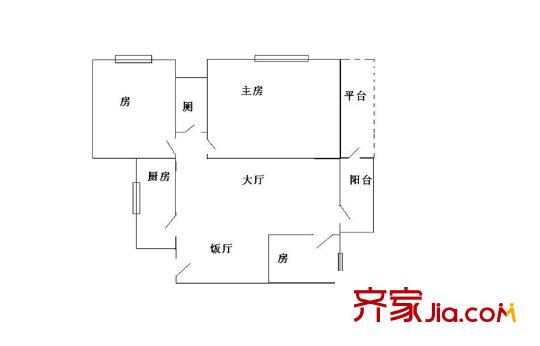 東七復(fù)建點(diǎn) 3室 戶型圖