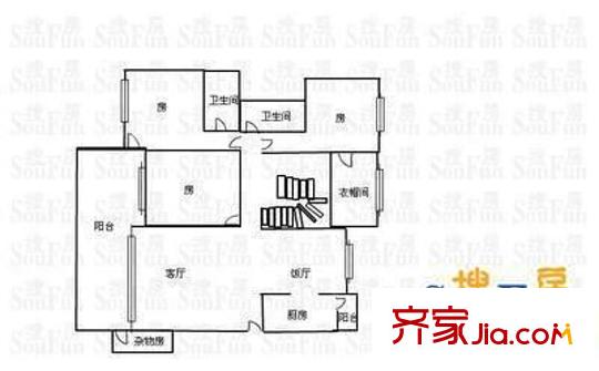 東七復(fù)建點(diǎn) 3室 戶型圖