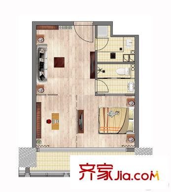 國耀星達城 2室 戶型圖