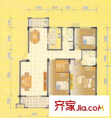 海納國際C戶型 3室2廳2衛(wèi)1廚