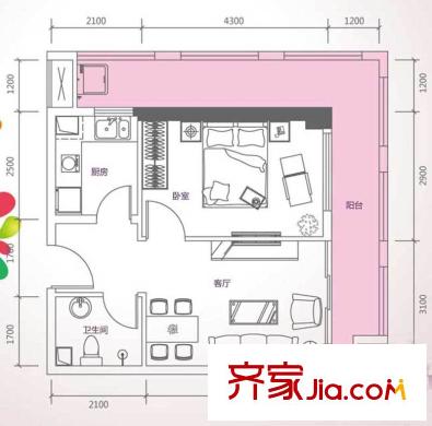 峰尚國際B-a2-01 1室2廳1衛(wèi)