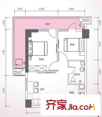 峰尚國際A-b3-01 2室1廳