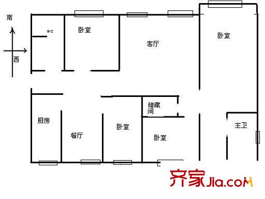 長江計量所宿舍 4室 戶型圖