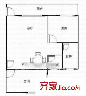 東七復(fù)建點(diǎn) 2室 戶型圖