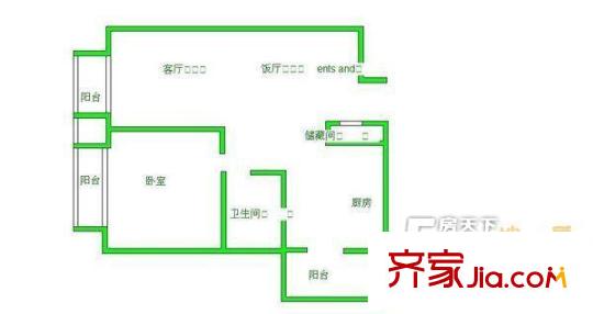 東七復(fù)建點(diǎn) 2室 戶型圖
